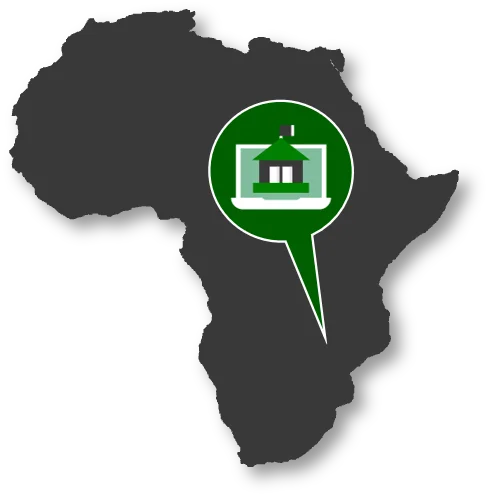 Africa map showing Zimbabwe